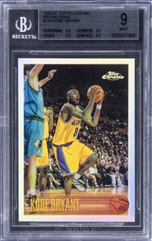 1996-97 Topps Chrome Refractors #138 Kobe Bryant Rookie Card - BGS MINT 9
